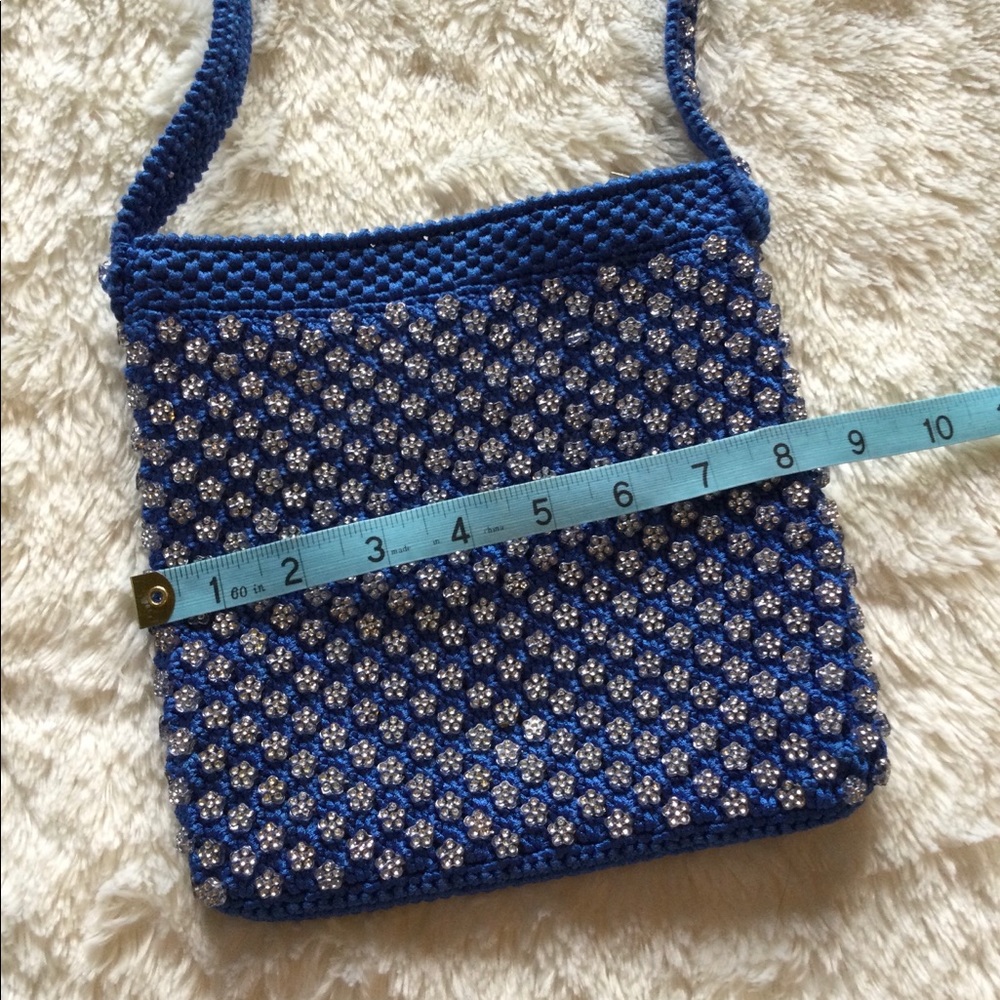 💎5xHP!💎Hand Beaded Crystal Flowers Crossbody Bag - Picture 7 of 9